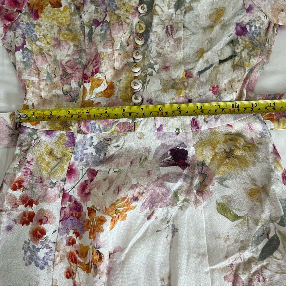 NWT Zimmermann Natura Buttoned Mini Dress in Kaleidoscope Garden 1 - Picture 14 of 15